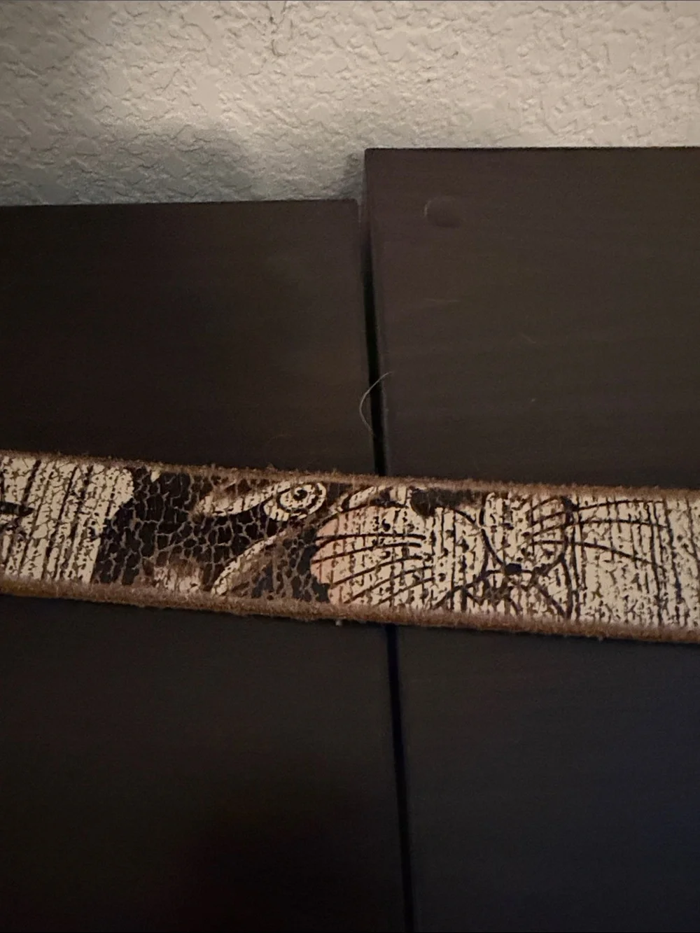 Vintage 2000’s Ed Hardy Cream and Brown Script Star Belt